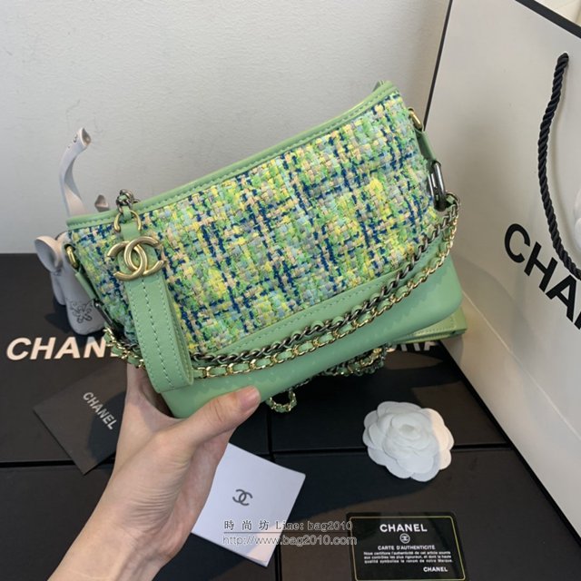 Chanel女包 91810 Gabrielle編織流浪包 小香2020新款 軟呢拼皮 香奈兒肩背包 香奈爾鏈條挎包  djc2615